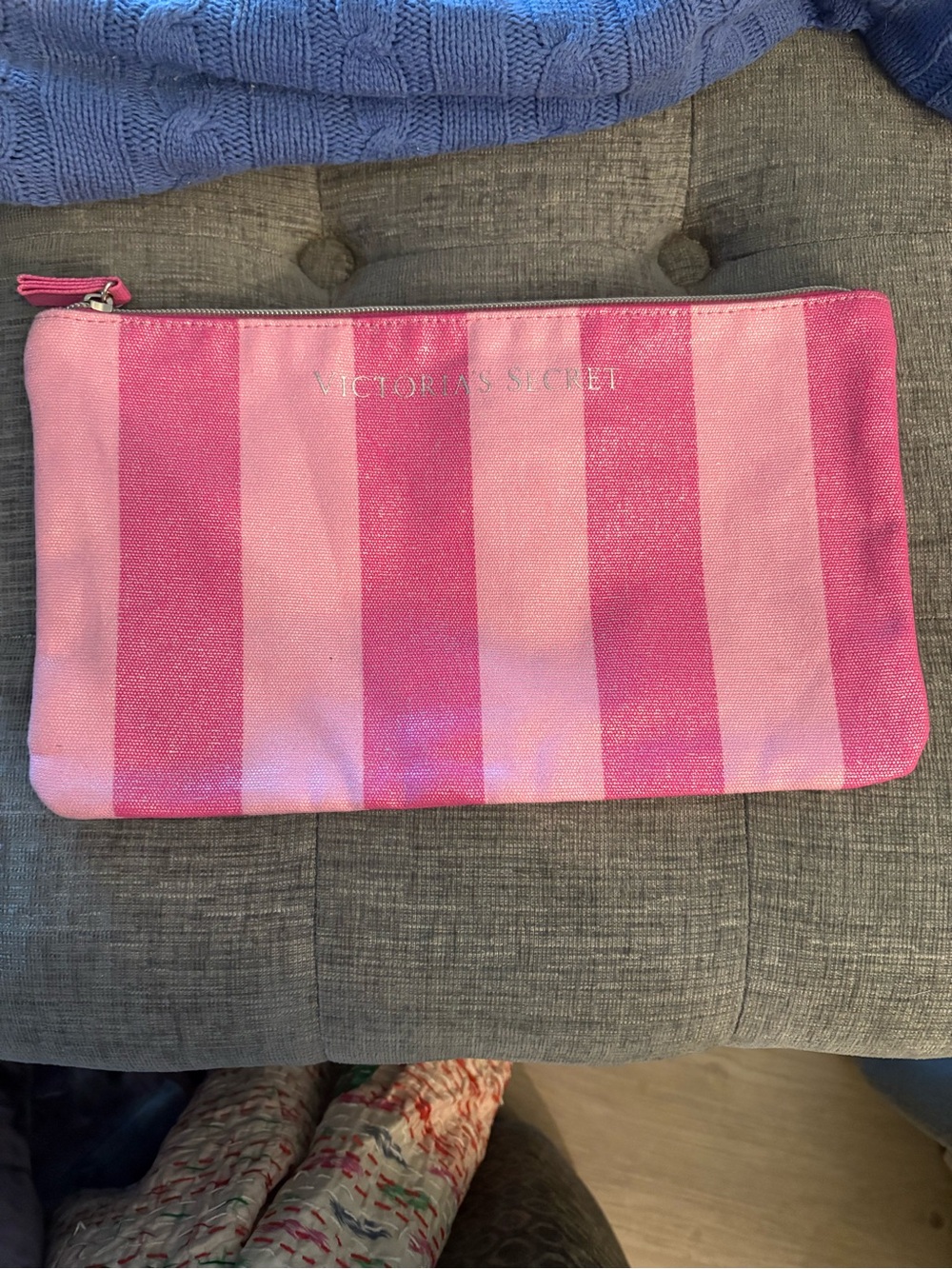 Victoria's Secret Pink Striped Cosmetic Pouch
